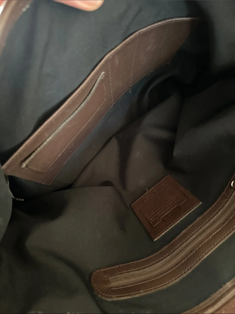 Coach Brown Leather Messenger Bag with Adjustable Strap